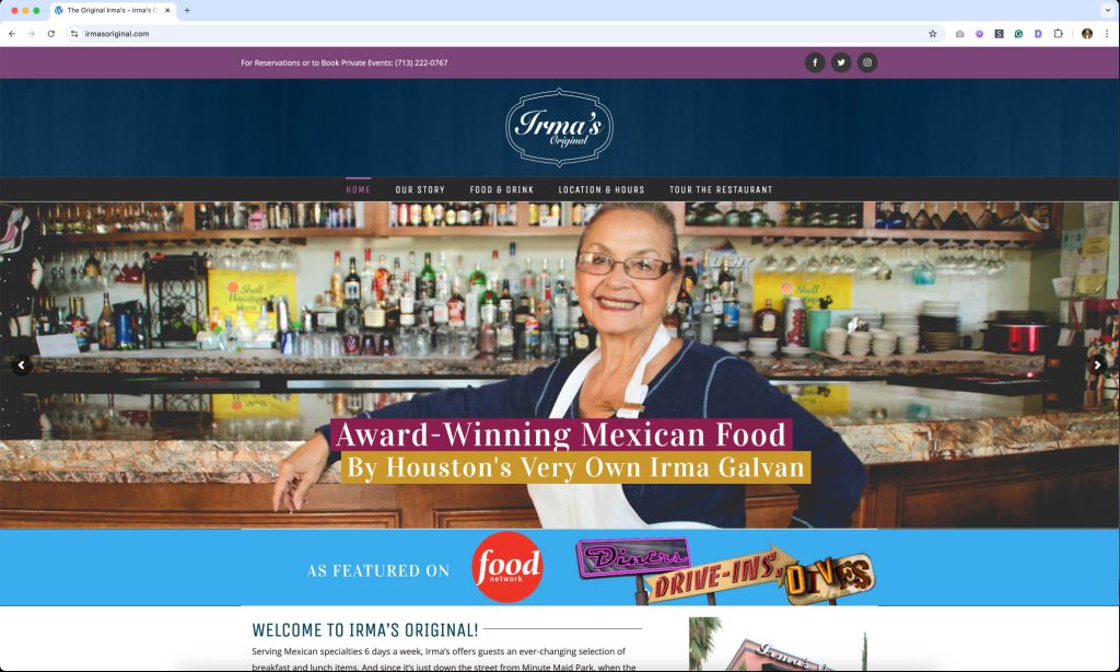 Irma's Original Website Mockup